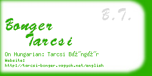 bonger tarcsi business card
